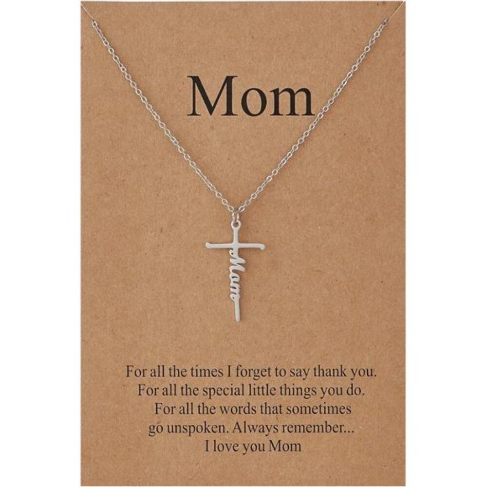 Silver Faith‎ Cross Pendant Necklace for Women Religious Christian Jewelry